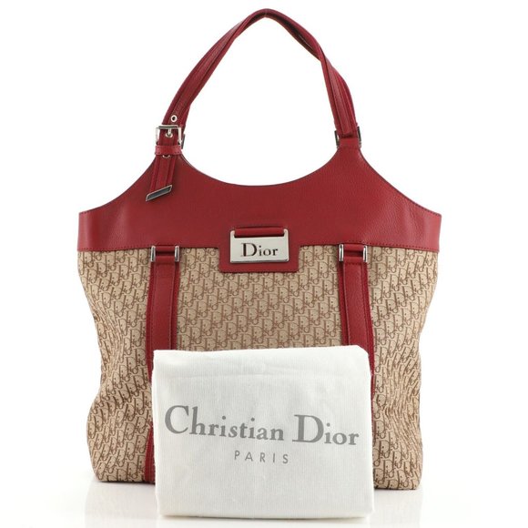 100% AUTHENTIC CHRISTIAN DIOR STREET CHIC TROTTER MONOGRAM CANVAS MEDIUM TOTE